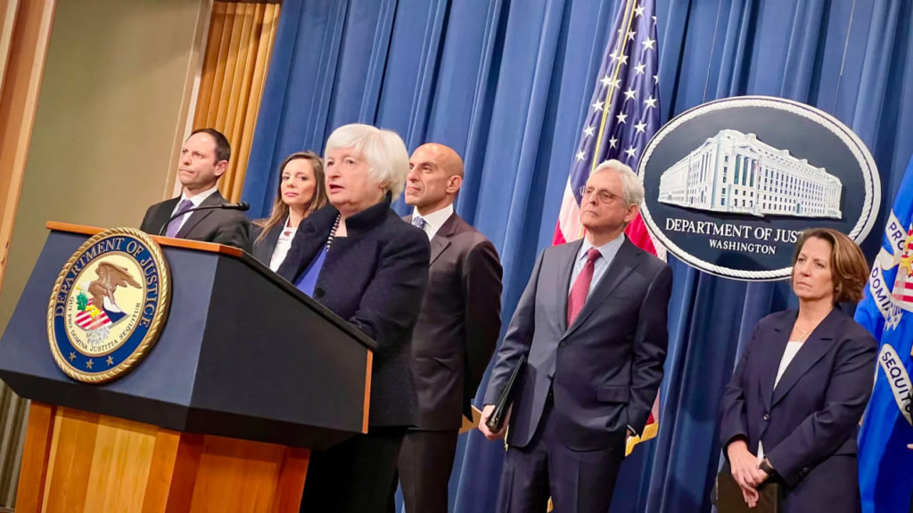 Federal officials announced the various actions against Binance 