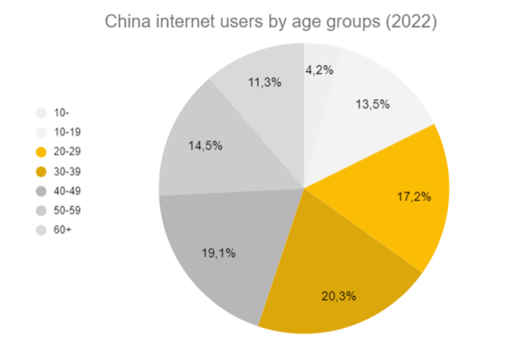 China Internet users by age Groups 2022