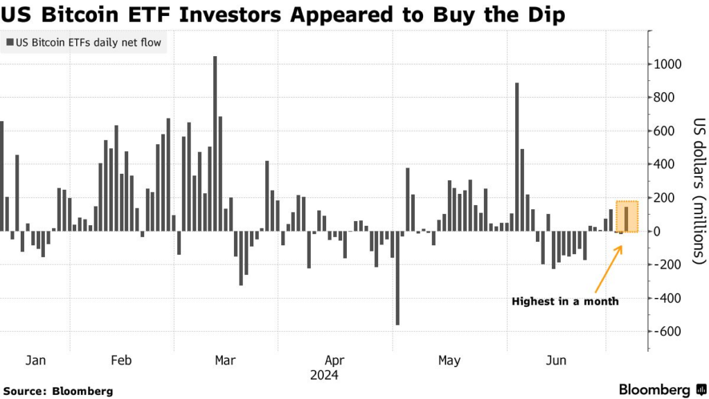 US bitcoin ETF Investors Appeared to Buy the Dip