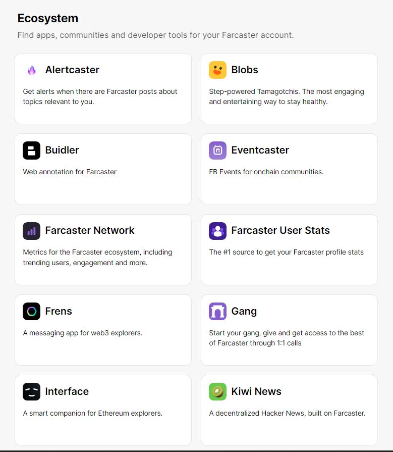farcaster account ecosystem