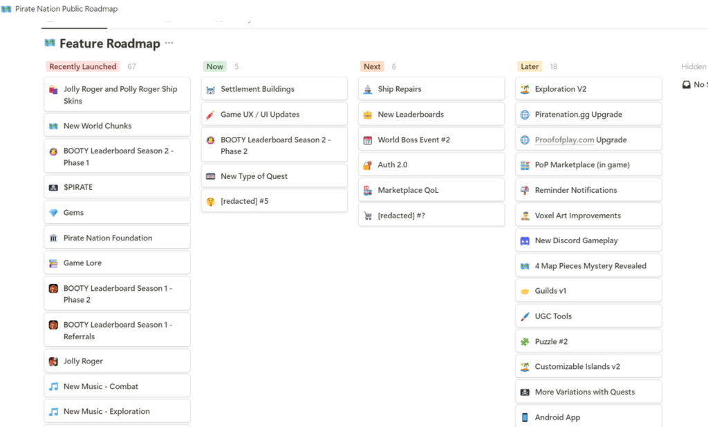 pirate nation public roadmap