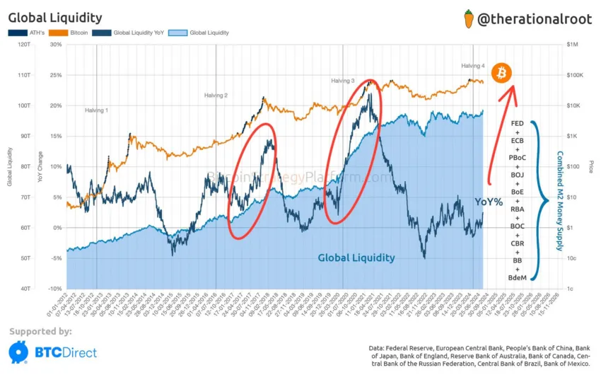 Bitcoin global liquidity