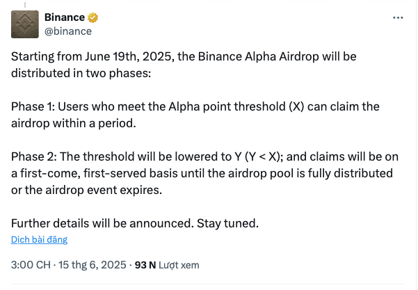 Binance Alpha Phase Update