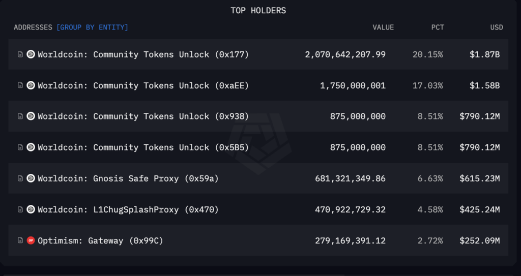 World Chain Top Holders